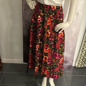 Vintage Norton McNaughton Floral Midi Skirt Sz M